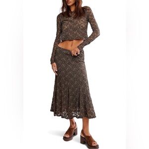 Nwot Free People Laney Long Sleeve Set